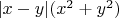 $|x-y|(x^2+y^2)$