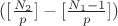 $([\frac{N_2}{p}]-[\frac{N_1-1}{p}]) $