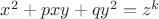 $x^2+pxy+qy^2=z^k$