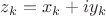 $z_{k}=x_{k}+iy_{k}$