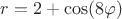 $r = 2 + \cos(8\varphi)$