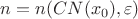 $n = n(CN(x_0),\varepsilon)$