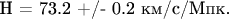 H = 73.2 +/- 0.2 км/с/Мпк.
