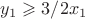 $y_1 \geqslant 3/2x_1$