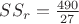 $SS_r=\frac{490}{27}$