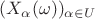 $(X_\alpha(\omega))_{\alpha\in U}$