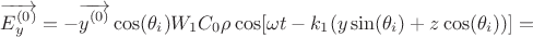 $$\overrightarrow{E^{(0)}_y}=-\overrightarrow{y^{(0)}}\cos(\theta_i)W_1C_0\rho\cos[\omega t-k_1(y\sin(\theta_i)+z\cos(\theta_i))]=$$