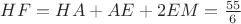 $HF=HA+AE+2EM=\frac {55} {6}$
