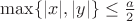 $\max\{|x|, |y|\} \le \frac{a}{2}$