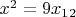 $x^2=9x_1\cdotx_2$