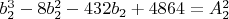 $b_2^3-8 b_2^2-432 b_2+4864=A_2^2$