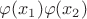 $\varphi(x_1)\varphi(x_2)$