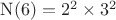 $\operatorname{N}(6) = 2^2\times 3^2$