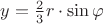 $y=\frac{2}{3}r\cdot \sin \varphi$