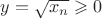 $y=\sqrt{x_n}\geqslant 0$