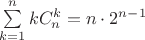 $\sum\limits_{k=1}^n{kC_n^k}=n\cdot2^{n-1}$