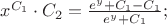 $\Ds x^{C_1}\cdot C_2=\frac{e^y+C_1-C_1}{e^y+C_1};$