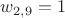 $w_{2,9}=1$
