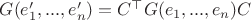 $G(e_1',...,e_n')=C^\top G(e_1,...,e_n) C$