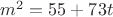 $m^2 = 55+73t$