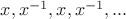 $x,x^{-1},x,x^{-1},...$