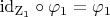 $\rm{id}_{Z_1}\circ{\varphi_1=\varphi_1}$