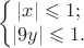 $$\left\{\begin{matrix}|x|\leqslant1;\\|9y|\leqslant1.\end{matrix}\right.$$