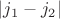 $|j_1-j_2|$