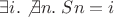 $\exists i. \not\exists n.\;Sn=i$