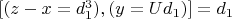 $[(z-x=d_1^3),(y=Ud_1)] =d_1$