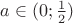 $a \in (0; \frac{1}{2})$
