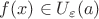 $f(x)\in U_\varepsilon(a)$