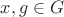 $x,g \in G$