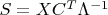 $S=X C^T \Lambda^{-1}$