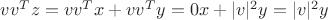 $vv^T z=vv^T x+vv^T y=0x+|v|^2y=|v|^2y$