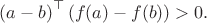 $$\left(a-b\right)^\top\left(f(a)-f(b)\right)>0.$$