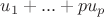 $u_1+...+pu_p$