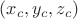 $(x_c,y_c,z_c)$
