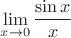 $\lim\limits_{x\to 0} \dfrac{\sin x}x$