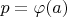 $p=\varphi(a)$