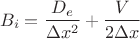 $${B}_{i}=\frac{{D}_{e}}{\Delta {x}^{2}}+\frac{V}{2\Delta x}$$