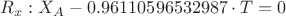 $R_x: X_A-0.96110596532987 \cdot T=0$