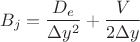 $${B}_{j}=\frac{{D}_{e}}{\Delta {y}^{2}}+\frac{V}{2\Delta y}$$