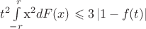 $t^{2}$$\int\limits_{-r}^{r}$x^{2}dF(x)$ \leqslant 3\left\lvert 1-f(t) \right\rvert$