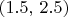 $(1.5,\,2.5)$