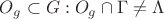 $O_g\subset G: O_g\cap\Gamma\ne \Lambda$