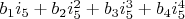 $b_1 i_5+b_2 i_5^2+b_3 i_5^3+b_4 i_5^4$