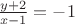 $\frac{y+2}{x-1}=-1$