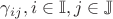 $\gamma_{ij}, i \in \mathbb{I}, j \in \mathbb{J}$