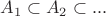 $A_1\subset A_2\subset... $